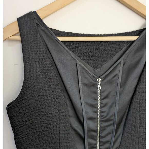 Marc Jacobs Silk Wool Black Textured Midi Sleeveless Tank Dress Size 4 - Picture 6 of 9
